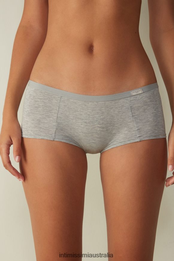 Intimissimi Women 031-Light Grey Melange Underwear 0RJT481193 Natural Cotton Short Panties