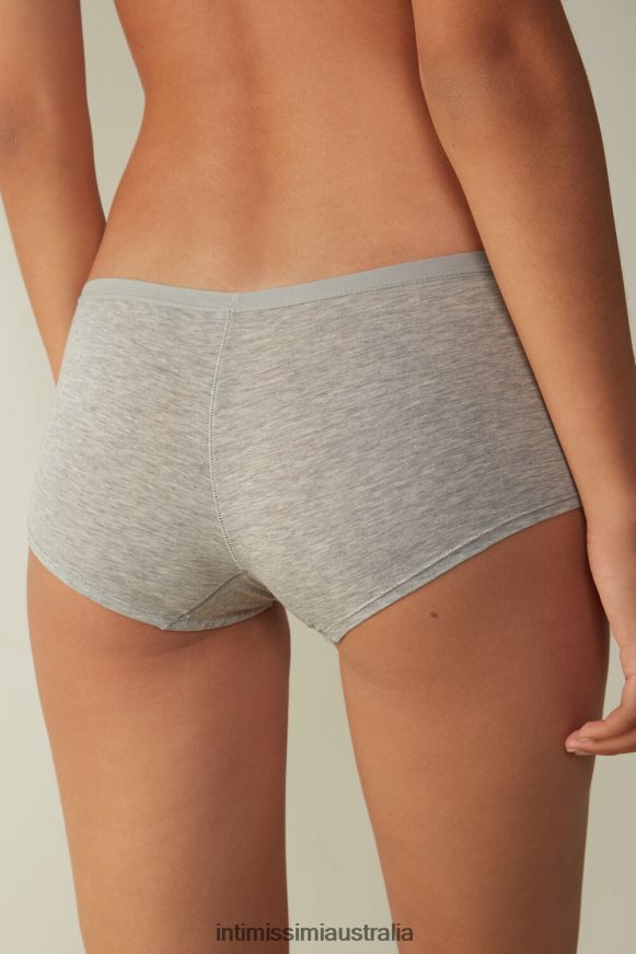 Intimissimi Women 031-Light Grey Melange Underwear 0RJT481193 Natural Cotton Short Panties