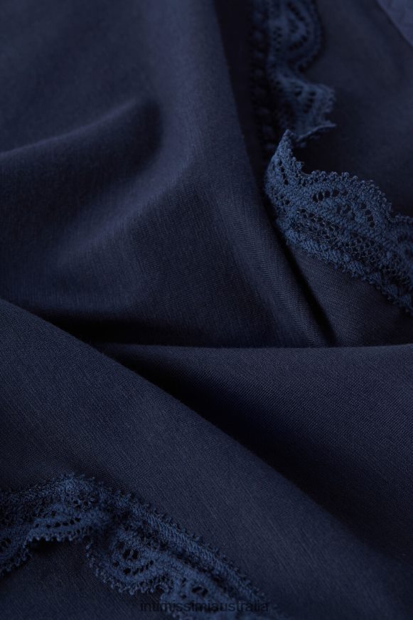 Intimissimi Women 1467-Intense Blue Underwear 0RJT48852 High-waisted cotton and lace french knickers