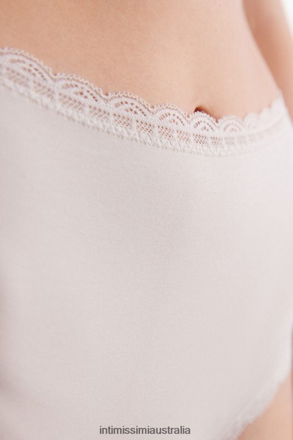 Intimissimi Women 2280-Pink Silk Underwear 0RJT48919 High-waisted cotton and lace french knickers