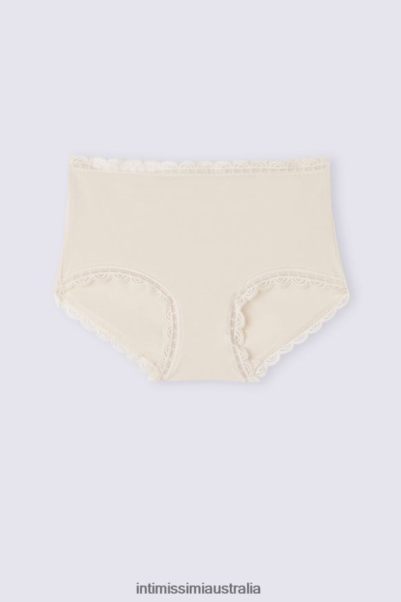 Intimissimi Women 2280-Pink Silk Underwear 0RJT48919 High-waisted cotton and lace french knickers