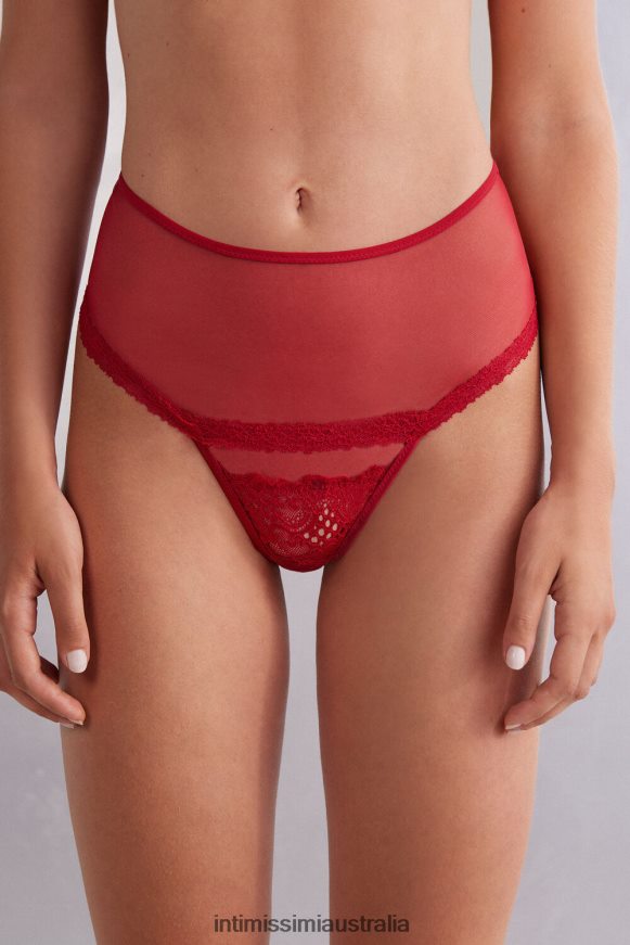Intimissimi Women 9888-Sealing Wax Red Underwear 0RJT48849 Sinful Fantasies High-Waisted French Knickers