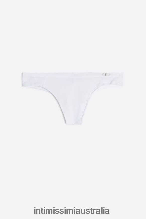 Intimissimi Women 001-White Underwear 0RJT481198 Natural Cotton Brazilian Panties