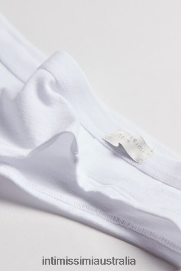 Intimissimi Women 001-White Underwear 0RJT481198 Natural Cotton Brazilian Panties