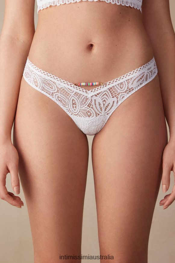 Intimissimi Women 001-White Underwear 0RJT48933 Hot Summer Days 80s-Style Brazilian Briefs