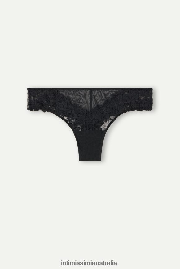 Intimissimi Women 019-Black Underwear 0RJT481043 Pretty Flowers Brazilian Briefs