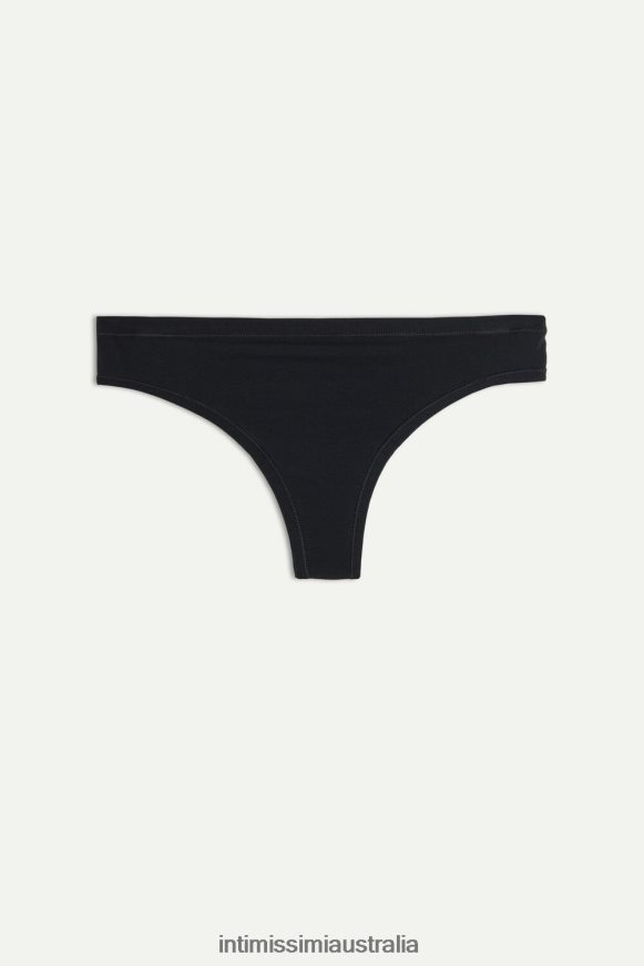 Intimissimi Women 019-Black Underwear 0RJT481108 Ultralight Supima Cotton Brazilian Briefs