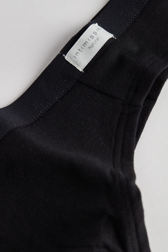 Intimissimi Women 019-Black Underwear 0RJT481195 Natural Cotton Brazilian Panties