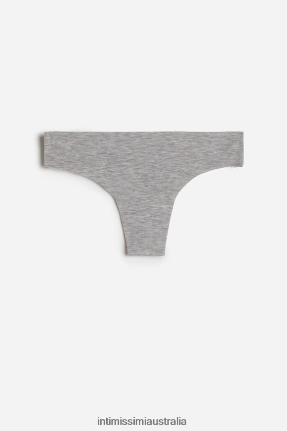 Intimissimi Women 031-Light Grey Melange Underwear 0RJT481183 Laser-cut Cotton Brazilian Underwear