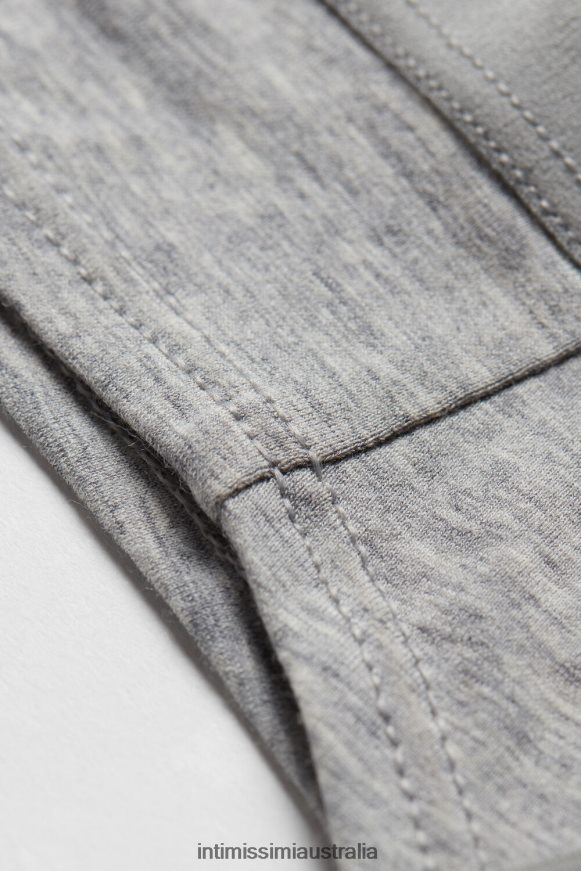 Intimissimi Women 031-Light Grey Melange Underwear 0RJT481192 Natural Cotton Brazilian Panties