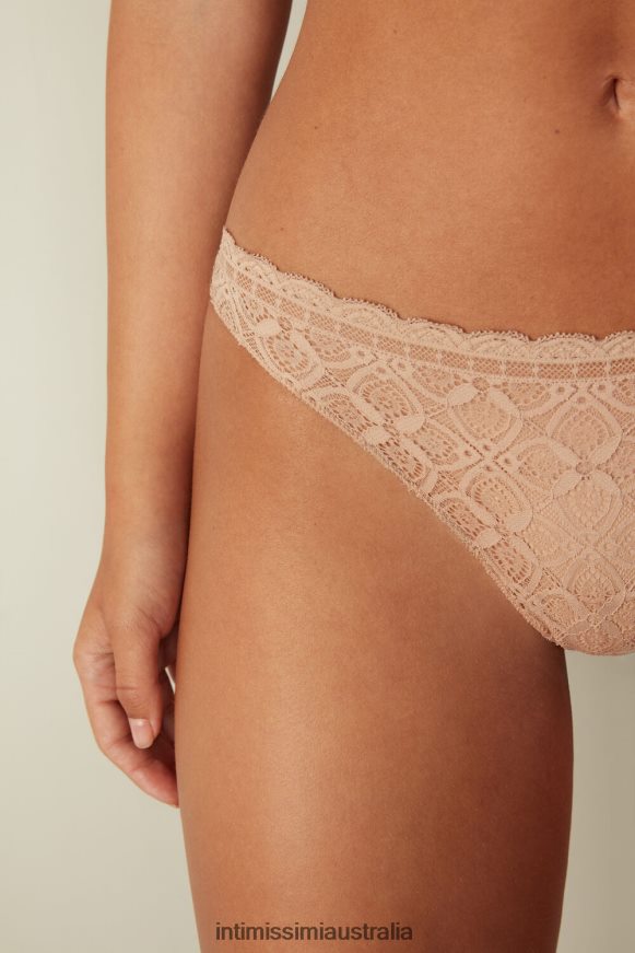Intimissimi Women 044-Soft Beige Underwear 0RJT481061 Lace and Microfibre Brazilian Briefs
