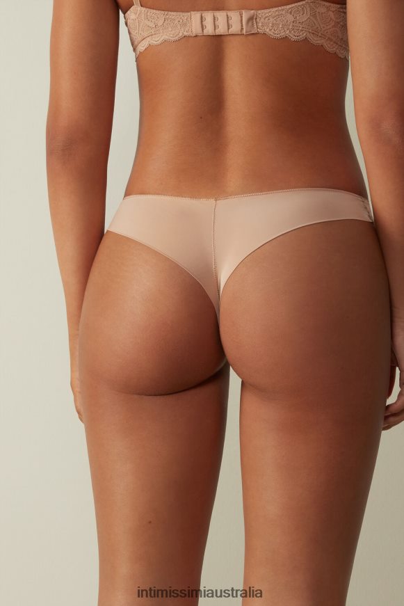 Intimissimi Women 044-Soft Beige Underwear 0RJT481061 Lace and Microfibre Brazilian Briefs