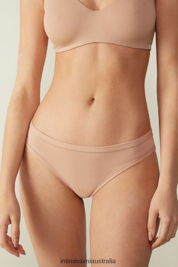 Intimissimi Women 044-Soft Beige Underwear 0RJT481107 Ultralight Supima Cotton Brazilian Briefs