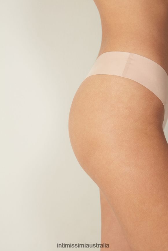 Intimissimi Women 044-Soft Beige Underwear 0RJT481115 80s Style Ultralight Microfibre Brazilian Briefs