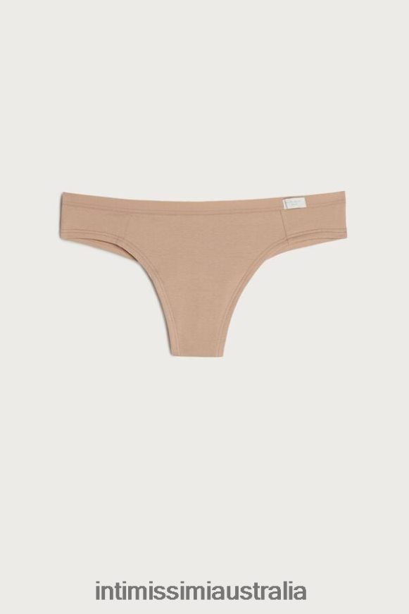 Intimissimi Women 044-Soft Beige Underwear 0RJT481190 Natural Cotton Brazilian Panties
