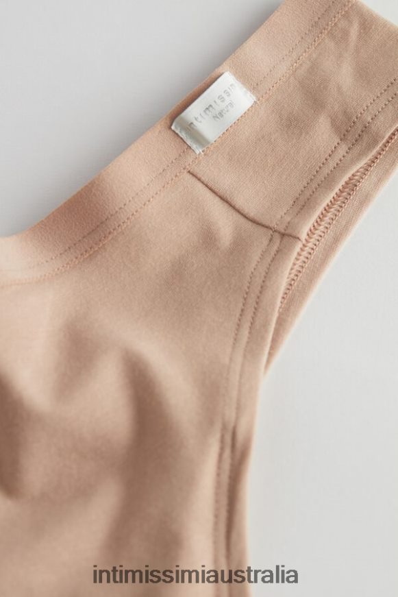 Intimissimi Women 044-Soft Beige Underwear 0RJT481190 Natural Cotton Brazilian Panties