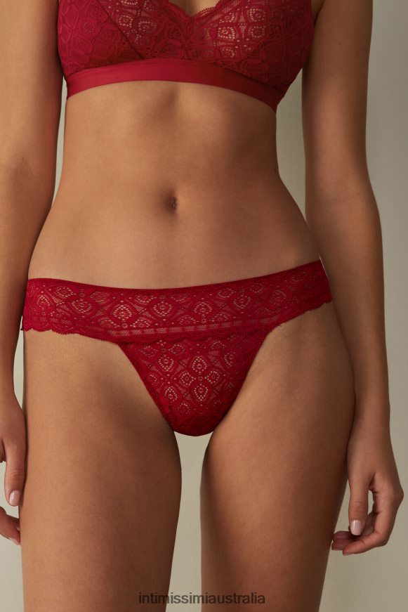 Intimissimi Women 1473-Red Underwear 0RJT481037 Lace Brazilian Briefs