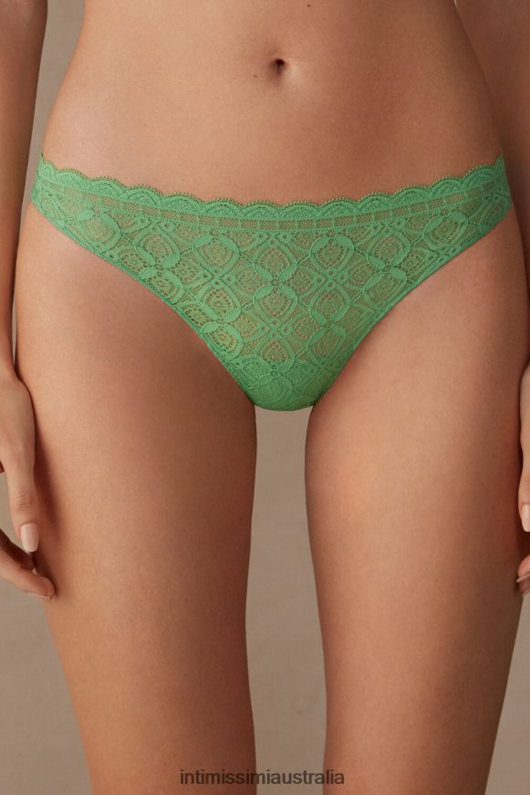 Intimissimi Women 218J-Apple Mint Underwear 0RJT48993 Lace and Microfibre Brazilian Briefs