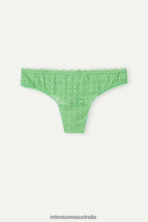 Intimissimi Women 218J-Apple Mint Underwear 0RJT48993 Lace and Microfibre Brazilian Briefs