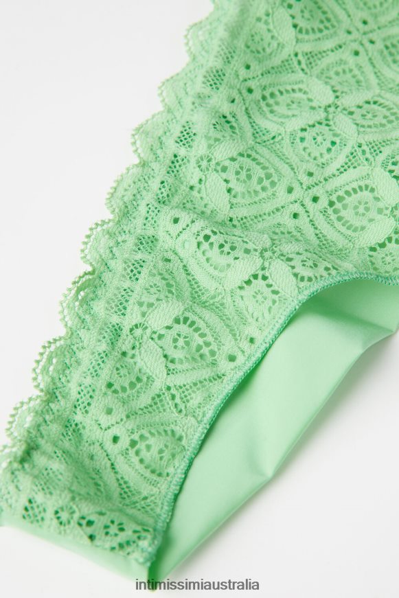 Intimissimi Women 218J-Apple Mint Underwear 0RJT48993 Lace and Microfibre Brazilian Briefs
