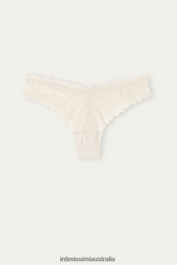 Intimissimi Women 2280-Pink Silk Underwear 0RJT481042 80s-Style Lace Brazilian Briefs