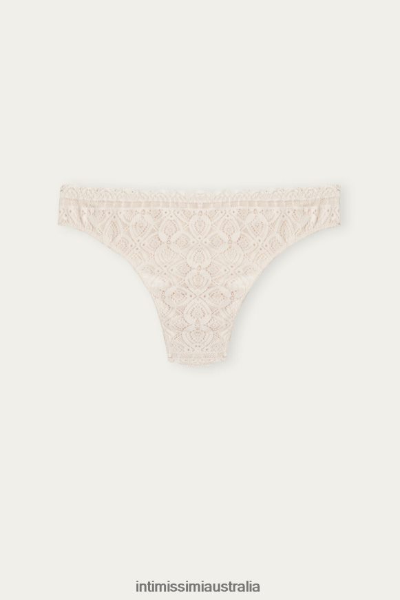 Intimissimi Women 2280-Pink Silk Underwear 0RJT481063 Lace and Microfibre Brazilian Briefs