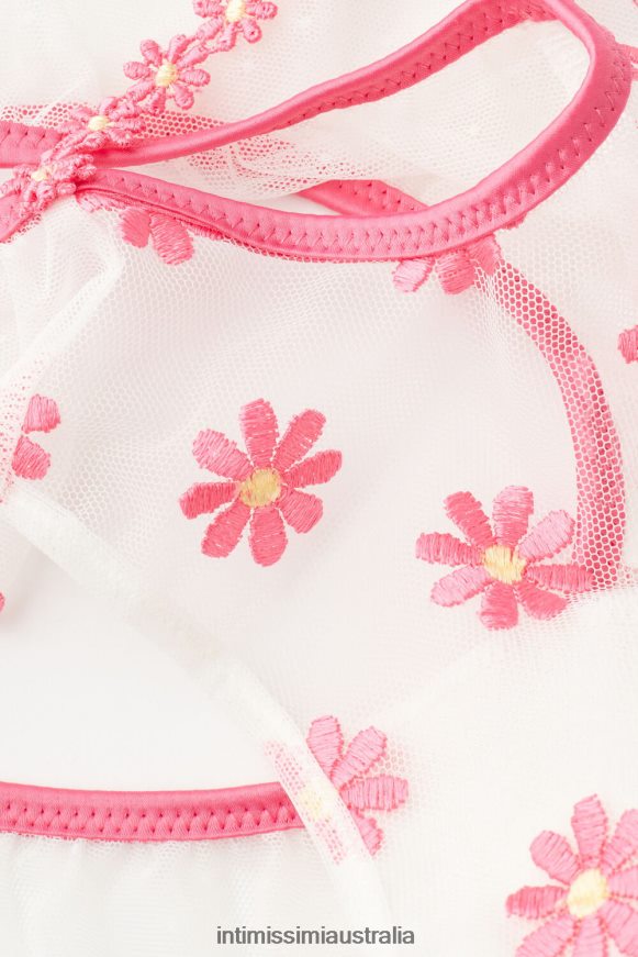 Intimissimi Women 239J-Fuchsia/Powder White Underwear 0RJT48936 Sweet Like Daisies 80s-Style Brazilian Briefs