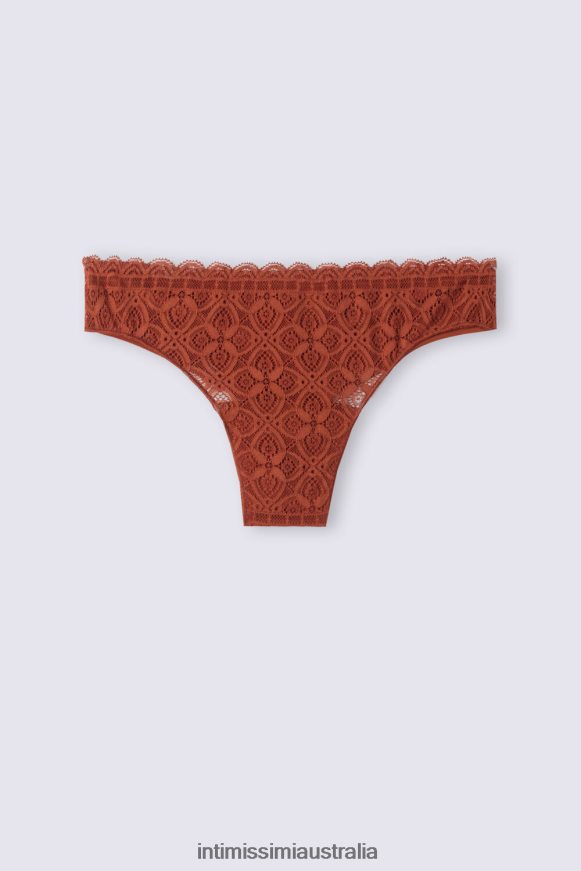 Intimissimi Women 332J-Light Cinnamon Underwear 0RJT48910 Lace and Microfibre Brazilian Briefs