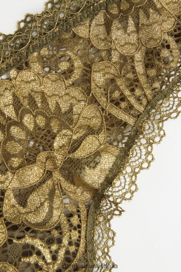 Intimissimi Women 333J-Green Moss/Oro Underwear 0RJT48840 Golden Goddess 80s-Style Brazilian Briefs