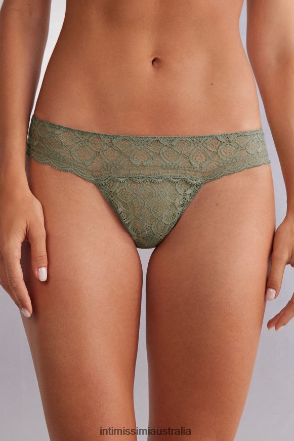 Intimissimi Women 344J-Salvia Green Underwear 0RJT48869 Lace Brazilian Briefs