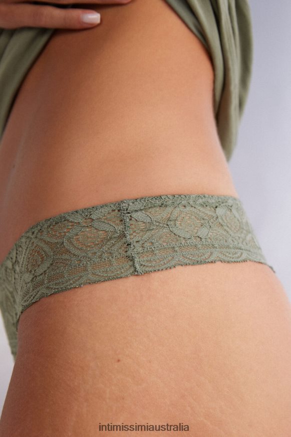 Intimissimi Women 344J-Salvia Green Underwear 0RJT48869 Lace Brazilian Briefs