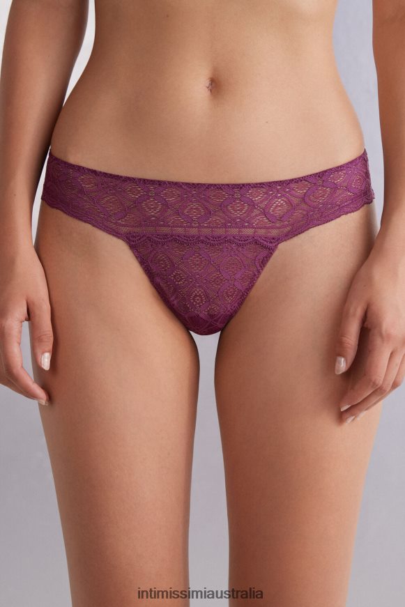 Intimissimi Women 345J-Purple Wine Underwear 0RJT48865 Lace Brazilian Briefs