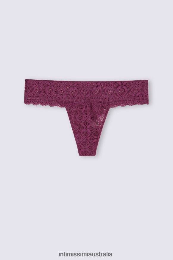 Intimissimi Women 345J-Purple Wine Underwear 0RJT48865 Lace Brazilian Briefs