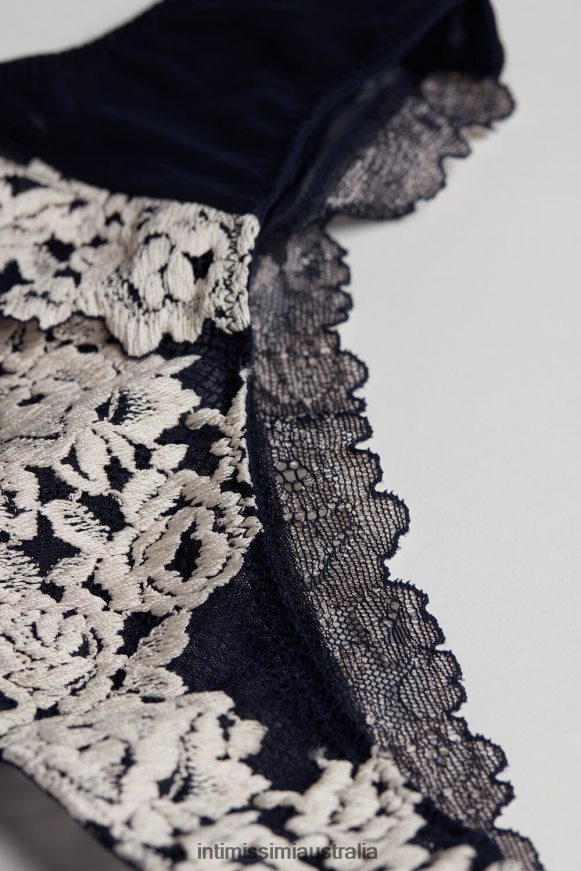 Intimissimi Women 347I-Deep Blue/Vanilla Underwear 0RJT481149 Pretty Flowers Brazilian Briefs