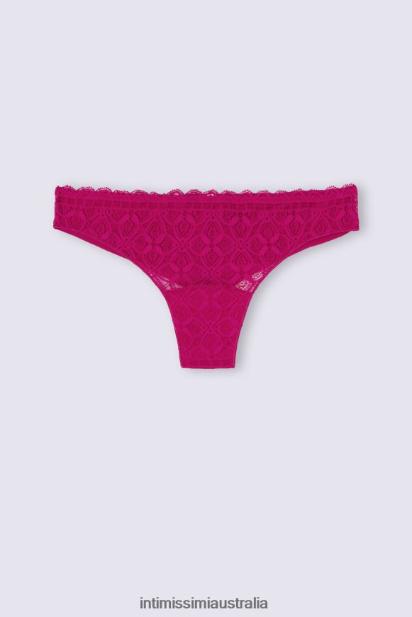 Intimissimi Women 348J-Purple Orchid Underwear 0RJT48890 Lace and Microfibre Brazilian Briefs