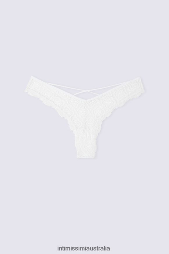 Intimissimi Women 352J-Bianco Perla Underwear 0RJT48887 Folk & Delicious '80s-Style Brazilian Briefs