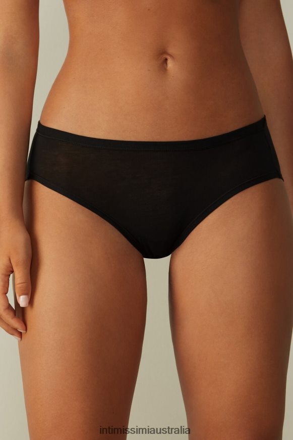 Intimissimi Women 019-Black Underwear 0RJT481142 Ultralight Supima Cotton Briefs