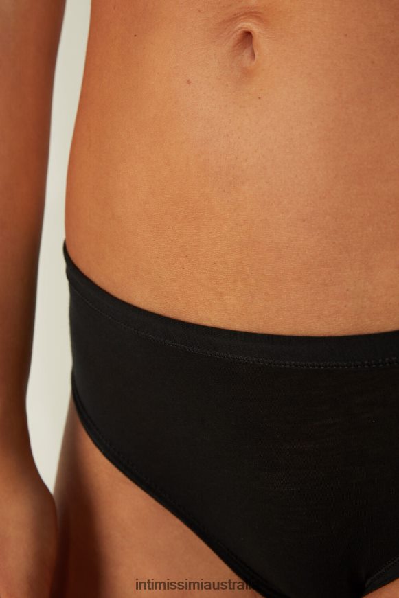 Intimissimi Women 019-Black Underwear 0RJT481142 Ultralight Supima Cotton Briefs