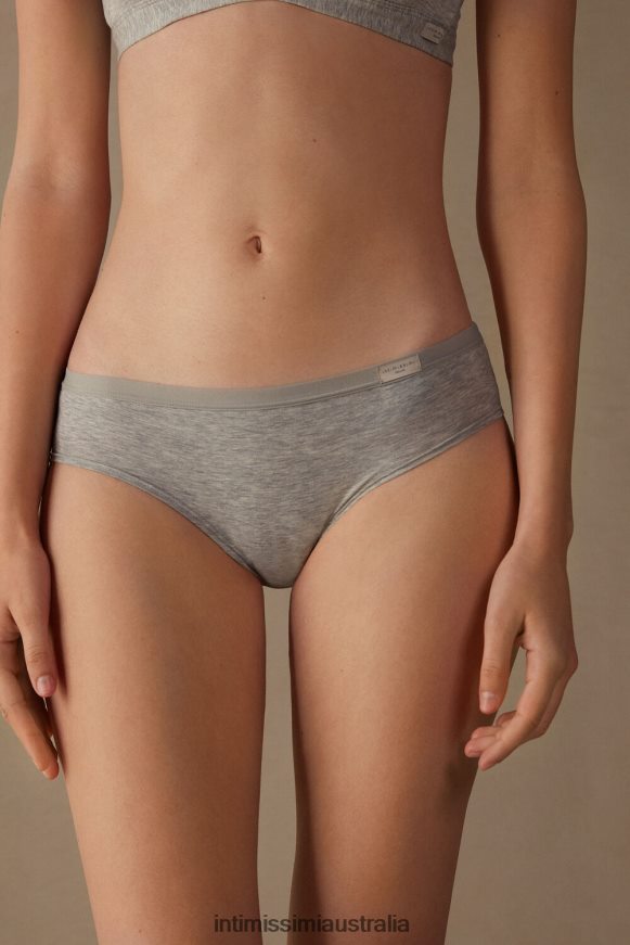 Intimissimi Women 031-Light Grey Melange Underwear 0RJT481032 Full-Coverage Cotton Knickers