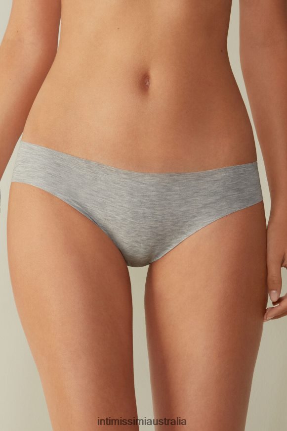 Intimissimi Women 031-Light Grey Melange Underwear 0RJT481185 Raw-Cut Cotton Briefs