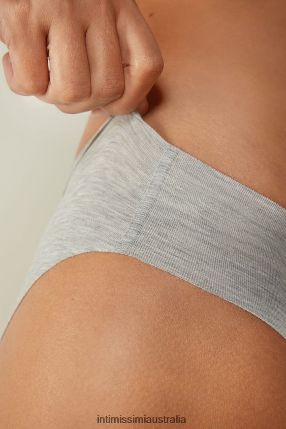 Intimissimi Women 031-Light Grey Melange Underwear 0RJT481185 Raw-Cut Cotton Briefs