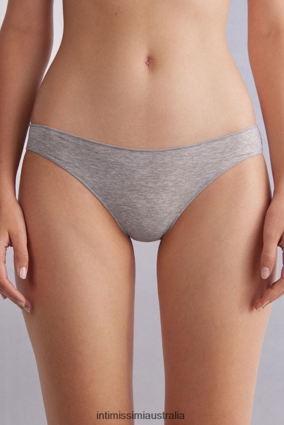 Intimissimi Women 031-Light Grey Melange Underwear 0RJT48921 Low rise Cotton Knickers