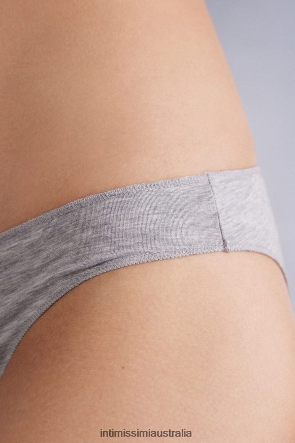Intimissimi Women 031-Light Grey Melange Underwear 0RJT48921 Low rise Cotton Knickers