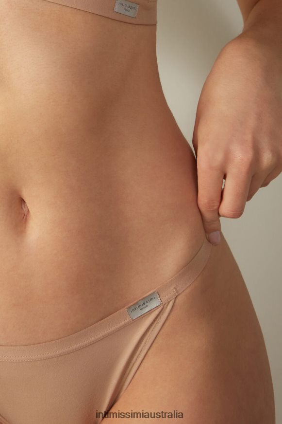 Intimissimi Women 044-Soft Beige Underwear 0RJT481110 Natural Cotton Briefs with Side Straps