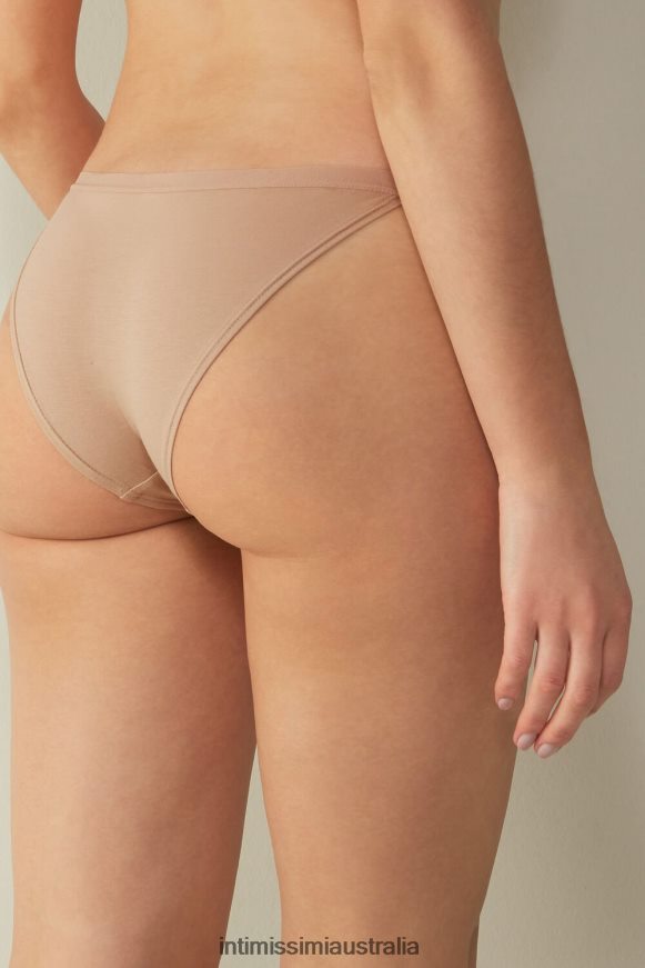 Intimissimi Women 044-Soft Beige Underwear 0RJT481110 Natural Cotton Briefs with Side Straps