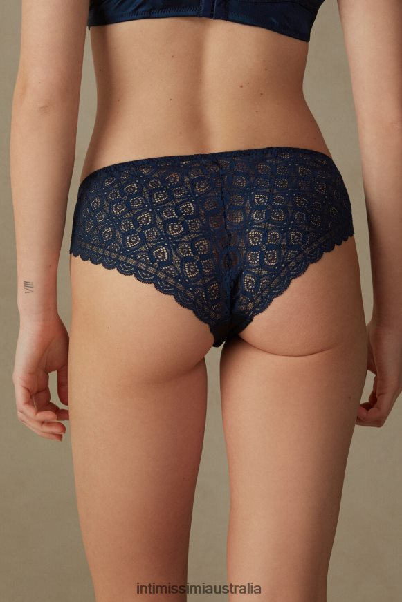 Intimissimi Women 1467-Intense Blue Underwear 0RJT481049 Silk and Lace Briefs