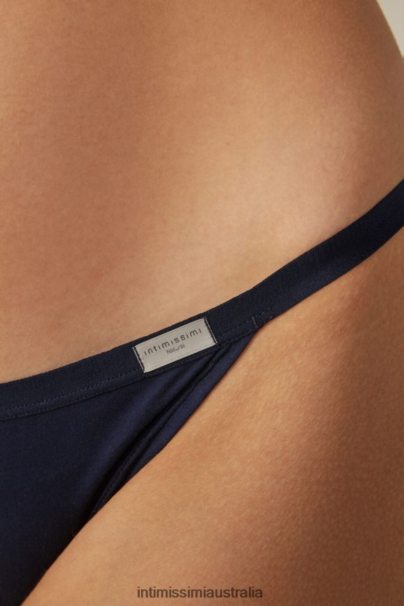 Intimissimi Women 1467-Intense Blue Underwear 0RJT481109 Natural Cotton Briefs with Side Straps