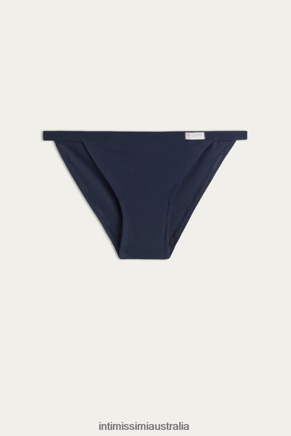 Intimissimi Women 1467-Intense Blue Underwear 0RJT481109 Natural Cotton Briefs with Side Straps