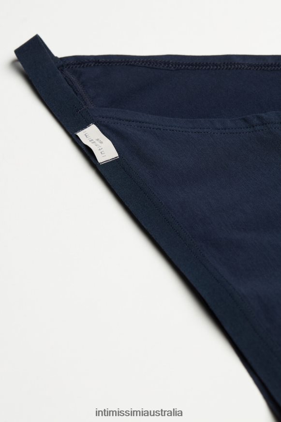 Intimissimi Women 1467-Intense Blue Underwear 0RJT481109 Natural Cotton Briefs with Side Straps