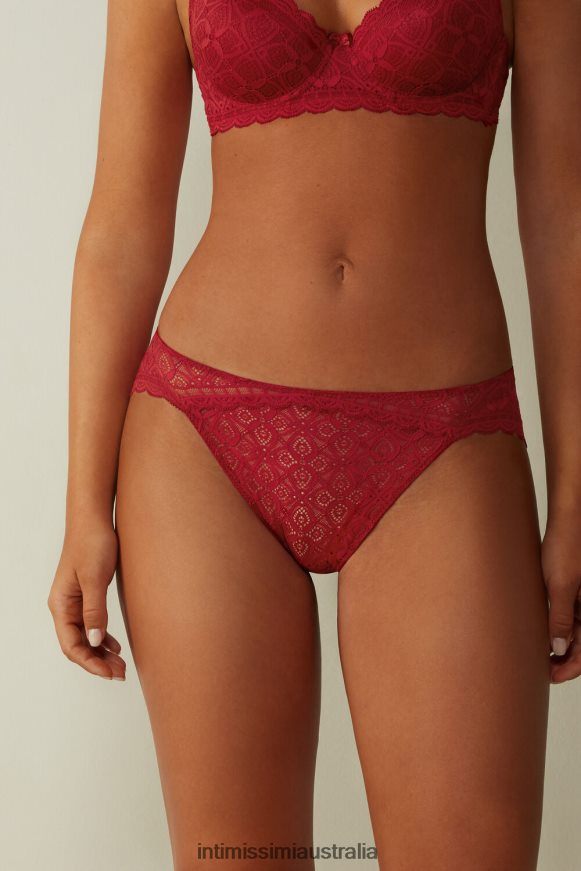 Intimissimi Women 1473-Red Underwear 0RJT481039 Low-Rise Lace Briefs